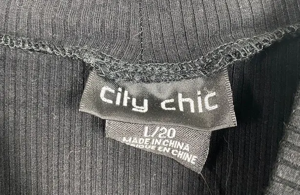 City Chic Black Knit Tier Dress Sz.L(20) NWT