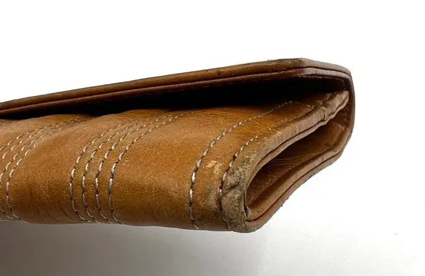 Tusk Flap Over Wallet Camel Tan Leather Long Large