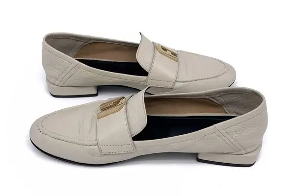 Furla 1927 Flat Leather Loafer Cream 40