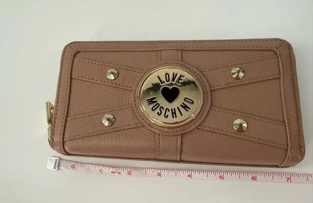 Love moschino Stud Taupe Tan Gold with Structured Design Wallet