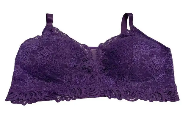 BALI, Purple Lace Bralette, Size, 2XL, Nylon & Spandex blend Size 2X