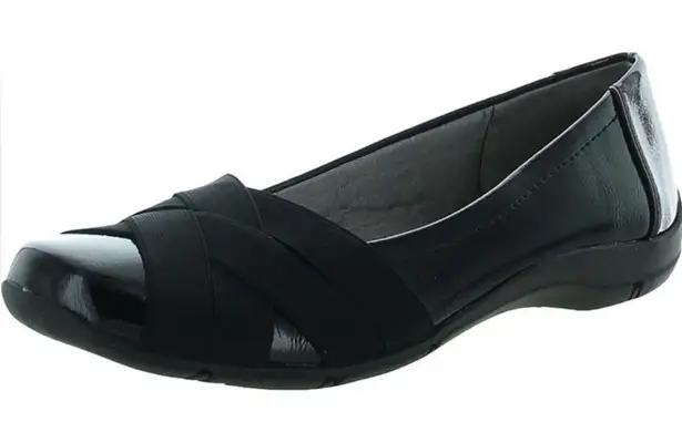 LifeStride Daisie Black Patent Slip On Dressy Loafer Shoes Women’s 6.5 Vegan