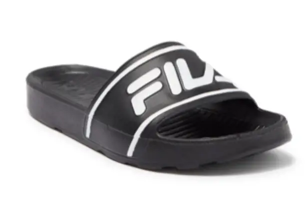 FILA  Sleek Slide Sandals Black & White Size 10 NWT