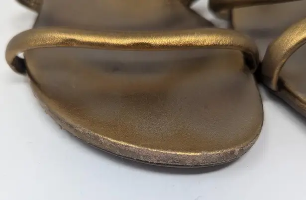 Schutz Flat Gladiator Slip On Sandal Gold Size 6.5