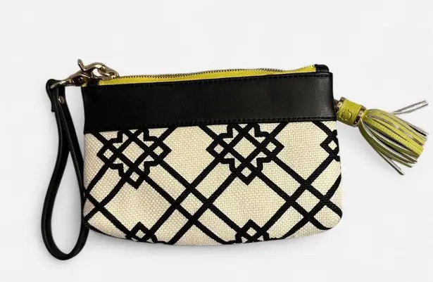 Spartina 449 NWOT Seven Oaks Daufuskie Island mini Wristlet Wallet genuine Leather and linen