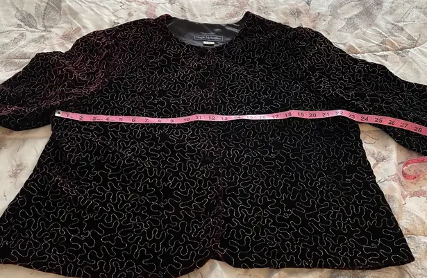 Maggie McNaughton Vintage Velvet Maroon With Gold Embroidery Button Up Blazer, size 24W