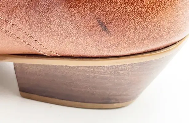 Durango Cognac Leather Western Style Ankle Booties, Size 6