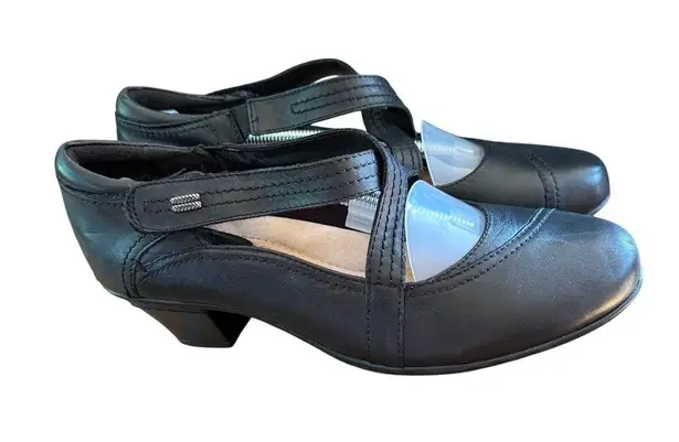 Earth Passage Criss Cross Mary Jane Pumps SZ 9 Comfort Minimalist Work Shoes Black