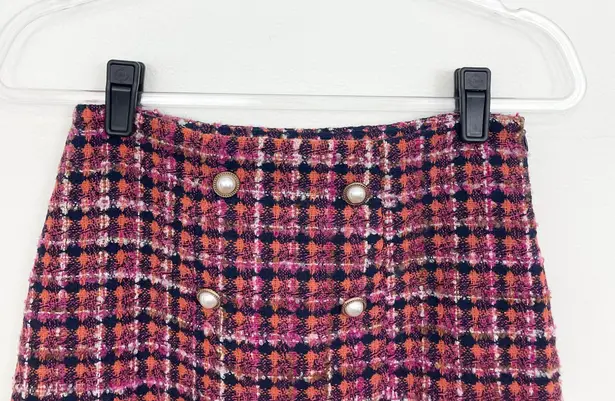 Aura Pink Tweed Mini Skirt