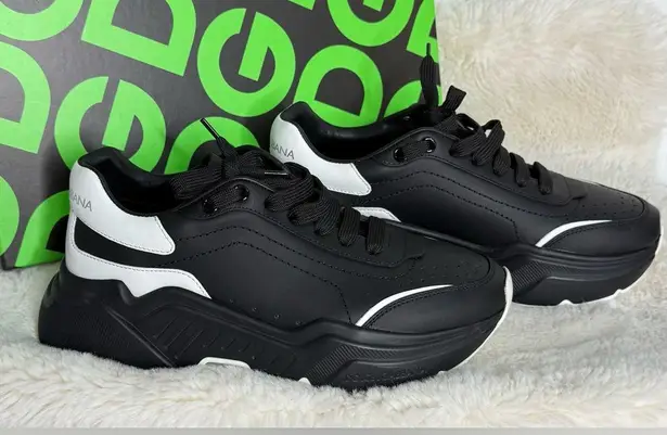 Dolce & Gabbana Black and Cream Sneakers