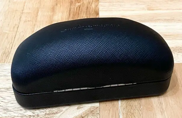 Salvatore Ferragamo Black Textured Oversized Sunglass Hard Case with Wipe Cloth