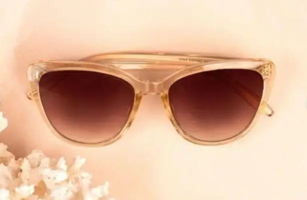 Rachel Zoe NWT RZ by  Nina Sunglasses Nude Crystal/ Brown