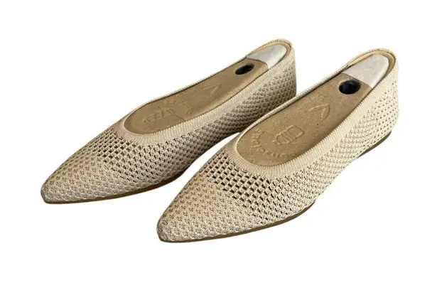 Vivaia Ballet Flats Womens Size 8 US 39 EU Beige Pointed Toe Breathable Mesh NIB Tan