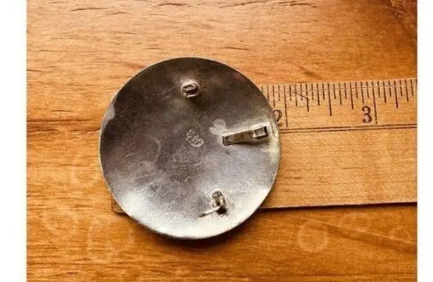 925 Sterling Silver Aztec Mayan Calendar Sun Dial Pin Brooch Pendant 12.96g VTG