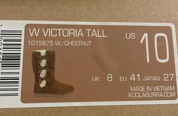 Kookaburra by Ugg boot Victoria tall chestnut footwear New Sz 10 Tan