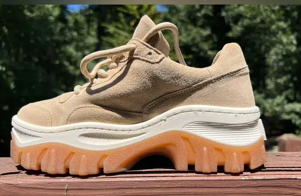 Bronx Jaxstar W/Gum Sole Women Neutral Suede Chunky Streetwear Sneakers|Sz:36EU Tan Size 5