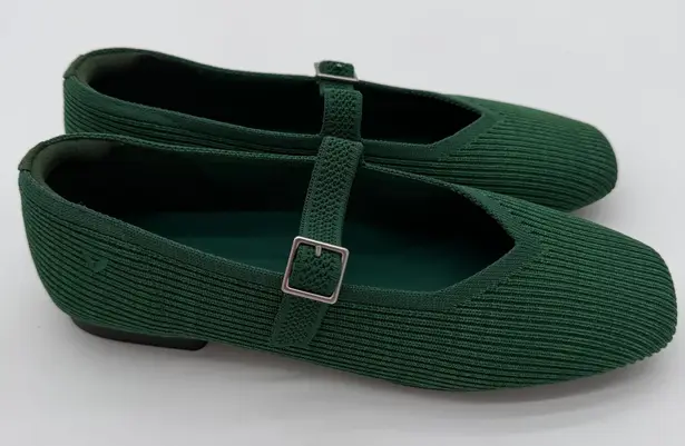 Vivaia Margot Mary Jane Comfort Old Money Arch Support Flats Forrest Green 7W Size 7