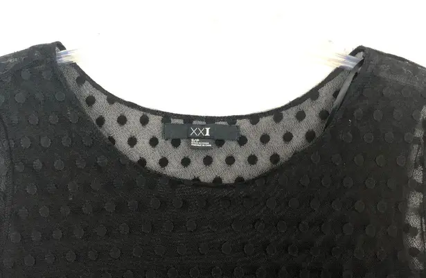 Xxi Polka Dot Mesh Black Top Size Small Whimsigoth Fairygoth Witchy Gothcore