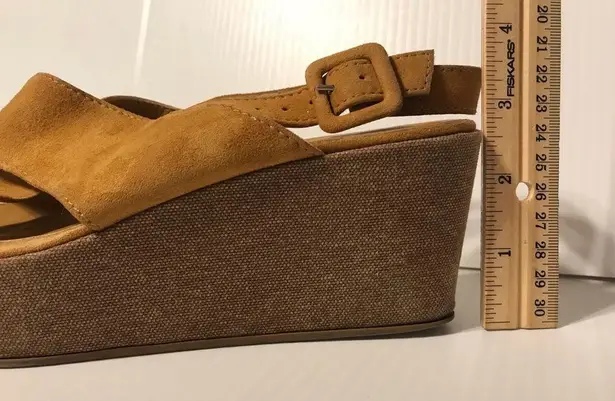 Fabio Rusconi cork platform high heel wedge suede sandal women size 7.5 (38)