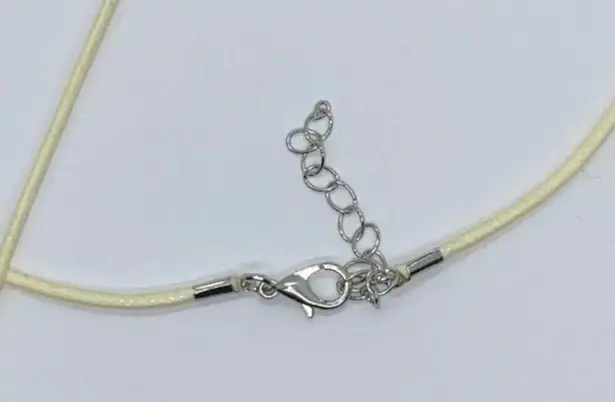 Handmade Cream Wax Green Elephant Necklace