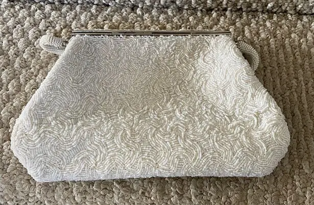 Vintage Beaded Evening Bag White