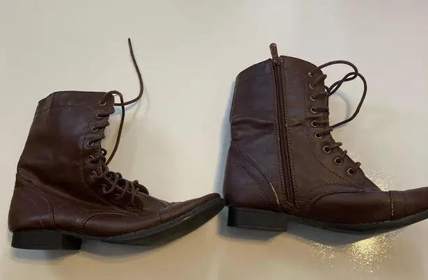 Brown Combat Boots Size 6