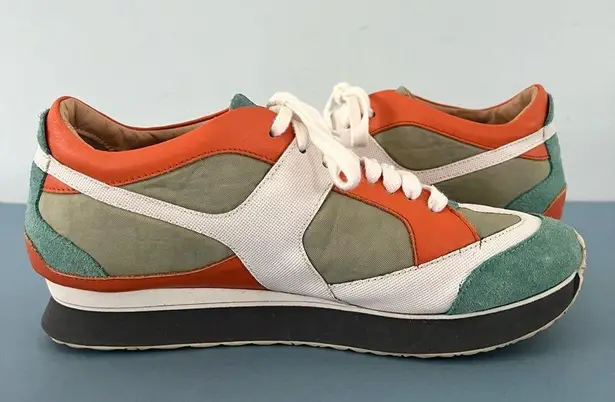 MM6 Maison Martin Margiela Neo Colorblock Low Top Green Orange White Sneakers Size 8