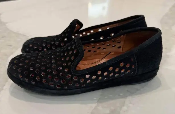 L’Amour Des Pieds Perforated Slip On Leather Loafers Women's 5.5M Black Comfort Size 5.5