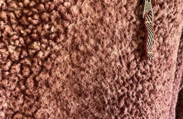 Weatherproof Mauve Long Sleeve 1/4 Zip Mock Neck Lined Sherpa Pullover Size L