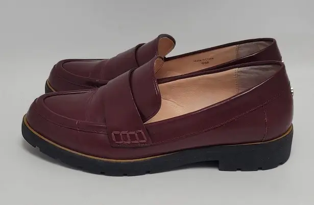 Kate Spade New York Karry Casual Loafers Round Toe Leather Wine Burgundy 6.5M Brown Size 6.5