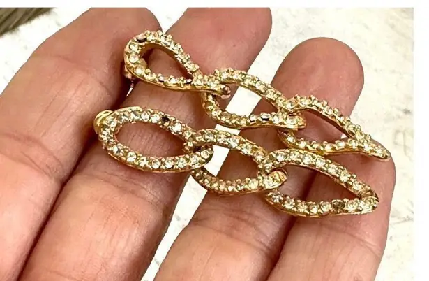 Givenchy faux diamond gold tone link earrings