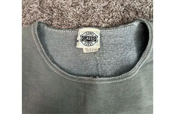 Vintage Looney Tunes Graphic Sweatshirt Pullover Boxy Cut Off M US Made Retro Green Size M