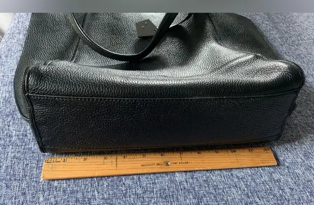 Botkier 100% Pebbled Leather Large Tote Handbag with Zipper Accents Snap Pocket