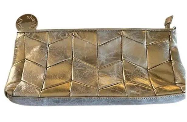 David Charles Metallic Silver Clutch Handbag