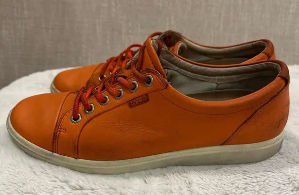Orange Ecco Soft 7 Leather Shoes Size 9