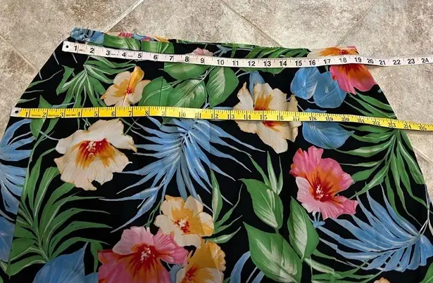 Emma James Floral Tropical A Line Vintage Maxi Skirt Plus Size 18 W Polyester