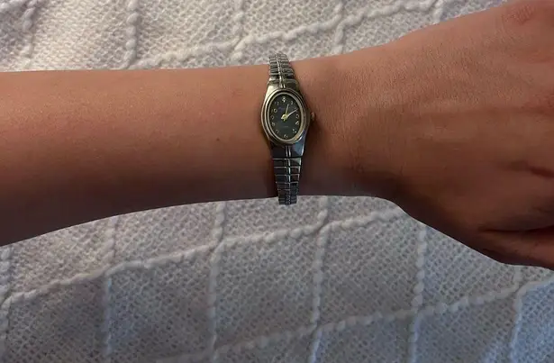 Vintage Silver & Navy Quartz Bracelet Watch