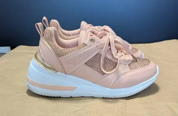 Ecko Unlimited Red Georgina Pink Studded Rhinestone Embellished Sneakers Womens Size 6