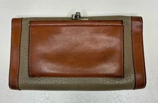 Dooney & Bourke  Vintage Grey, Brown Leather Envelope Wallet