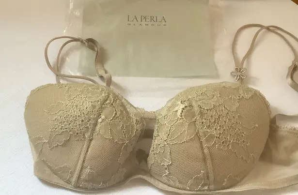 La Perla womens leavers nude lace bra size 34 C