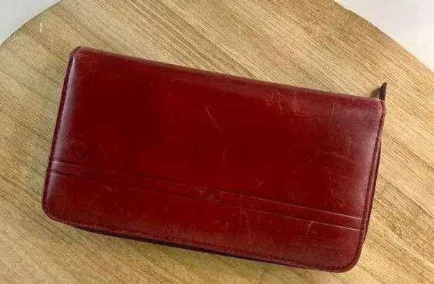 Red Top Grain Cowhide Genuine Leather Buxton Vintage Wallet