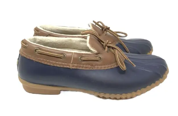 Jbu Gwen Womens Rubber Shoes Size 8 Brown Lined Duck Boots Rain Shoes