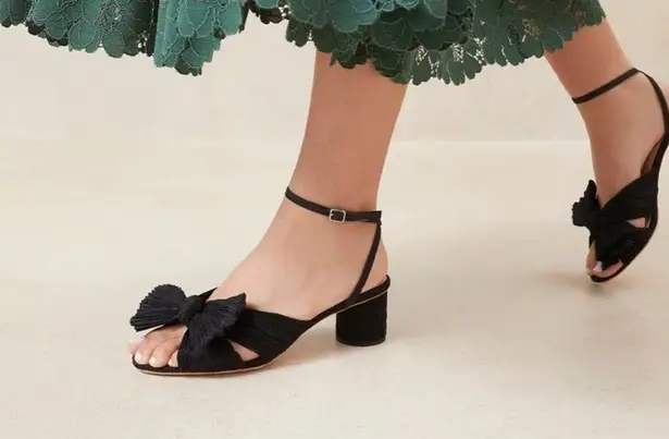 Loeffler Randall Dahlia Black Glitter Heel 5.5