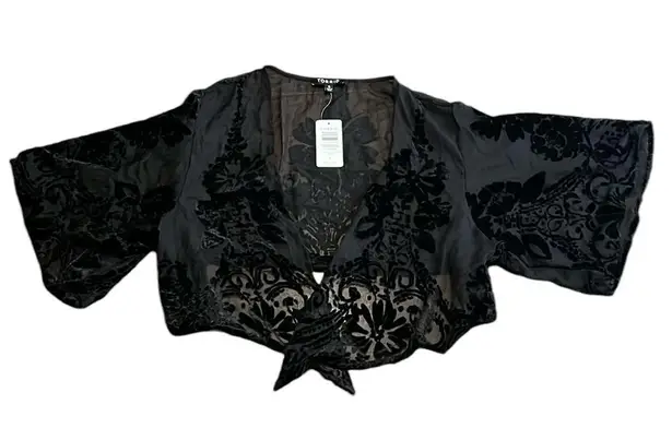 Torrid NWT  Size 0 Black Drape Kimono Shrug Size 12 Large