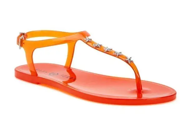 Katy Perry The Geli Star Fish Stud Orange Thong Jelly Sandals Size 8