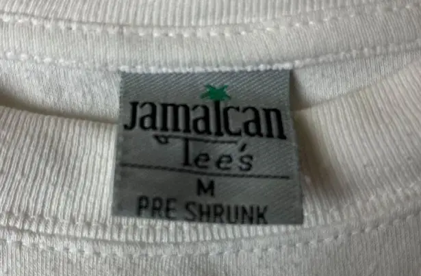 Hard Rock Cafe Oversized Jamaica T Shirt Womens White Medium M Embroidered Tee