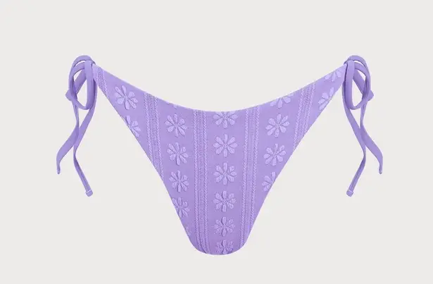 Berlook Purple Jacquard Halter Bikini Top & Jacquard Tie Bikini Bottom
