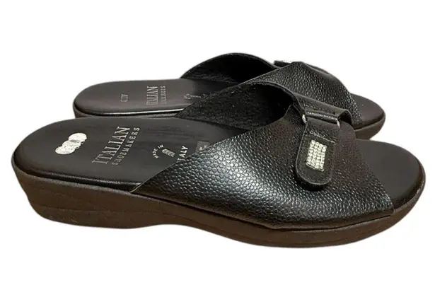 Italian Shoemakers Black Mules Comfortable Design