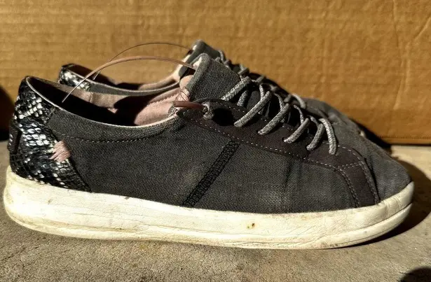 Hey Dude Karina Slip On Sneakers Lace Low Top Casual Canvas Black Pink 7