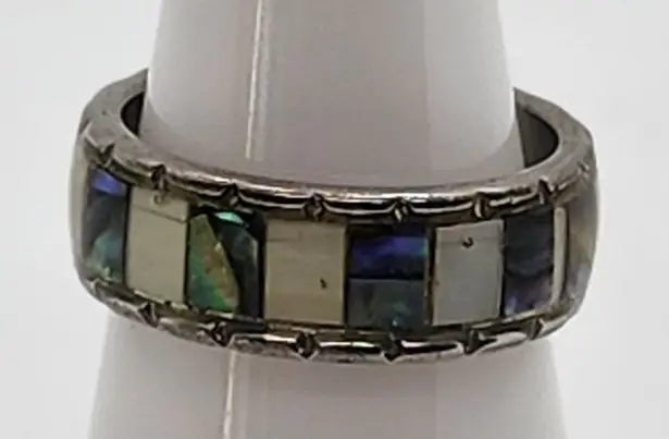Abalone & Mother of Pearl Inlay Ring (5) Blue
